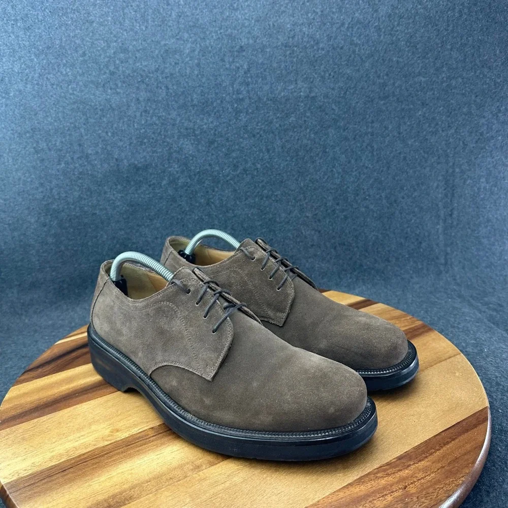 Bruno Magli Brown Lace Up Suede Shoes Mens Sz 10 Rotario 06210 Made Italy